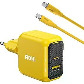 Aohi Magcube 67W 2 Portlu Şarj Adaptörü + 140W 1 mt PD 3.1 480 MBPS Süper Hızlı Şarj ve Data Kablosu Seti