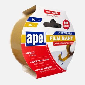 Apel Şeffaf 50 mm Çift Taraflı Film 25 mt Halı Bandı