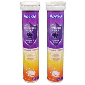 Apexis Sambucus Nigra Vitamin C Zinc 1000 mg 2x20 Efervesan Tablet