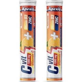 Apexis Vitamin C 1000 mg Vitamin D3 Zinc 2x20 Efervesan Tablet