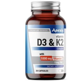 Apexis Vitamin D3 K2 Complex Vitamin C 1000 mg 30 Kapsül