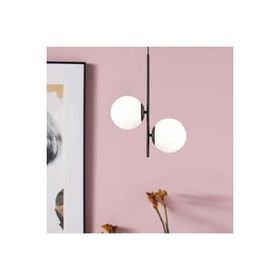 Aplika Malibu 2'li Siyah Beyaz Camlı Modern Retro Avize