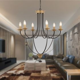 Aplika Obito 6'lı Siyah Eskitme Modern Sarkıt Retro Avize
