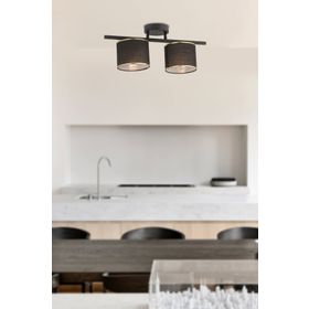 Apliqa 3074-02-BL Selina 2'li Siyah Plafonyer Avize