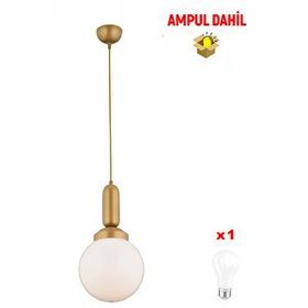 Apliqa 3381-01-FR Arlo Tekli Camlı Eskitme Sarkıt Avize