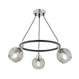 Apliqa 3418-03-BL Flora 3'lü Krom Detaylı Avize