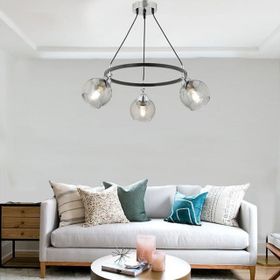 Apliqa 3418-03-BL Flora 3'lü Krom Detaylı Avize