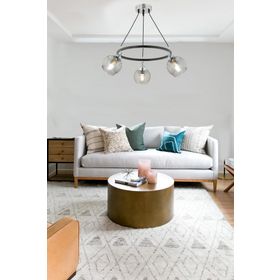 Apliqa 3418-03-BL Flora 3'lü Krom Detaylı Avize