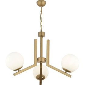 Apliqa 3427-03-FR Morgan 3'lü Beyaz Camlı Eskitme Boyalı Avize