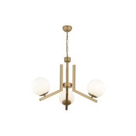 Apliqa 3427-03-FR Morgan 3'lü Beyaz Camlı Eskitme Boyalı Avize