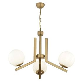 Apliqa 3427-03-FR Morgan 3'lü Beyaz Camlı Eskitme Boyalı Avize