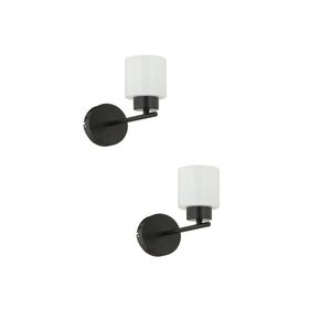 Apliqa 3447-01-UP-02 Lima Siyah Modern 2'li Aplik Seti