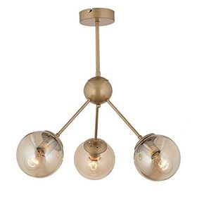 Apliqa 3546-03-FR Meyo 3'lü Eskitme Bal Camlı Salon Avize,