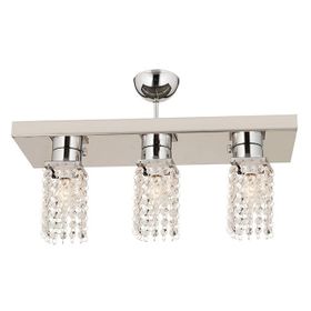 Apliqa 3560-3S-CH Peter 3'lü Sıralı Kristalli Krom Taşlı Salon Avize