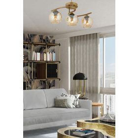 Apliqa 3606-03-FR Elite 3lü Eskitme Bal Camlı Salon Avize