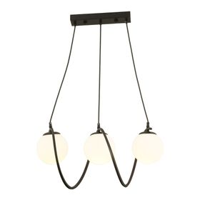 Apliqa 3755-03-BL Jarry 3lü Beyaz Camlı Siyah Avize