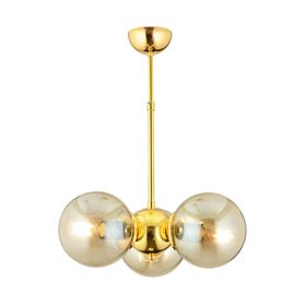 Apliqa 3824-03-GD Novento 3'lü Gold Bal Camlı Modern Salon Avize