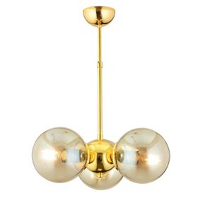 Apliqa 3824-03-GD Novento 3'lü Gold Bal Camlı Modern Salon Avize