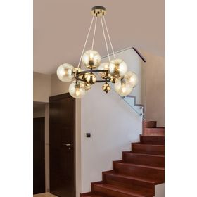 Apliqa 3825-07-BL-GD Lorento 8 li Yuvarlak Modern Salon Avize