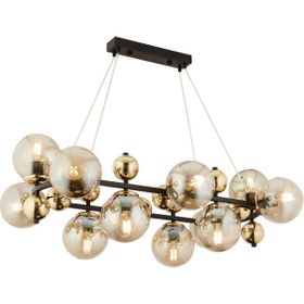 Apliqa 3825-12-BL-GD Lorento 12 li Dikdörtgen Gold Bal Camlı Salon Avize