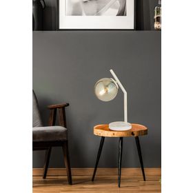 Apliqa 3839-01-WH Feris Beyaz Silme Bal Camlı Salon Abajur