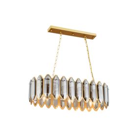 Apliqa 3852-06-FR Yezda Eskitme Dikdörtgen Kristal Taşlı Salon Avize