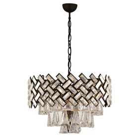 Apliqa 3854-06-BL Melina Siyah Yuvarlak Kristal Taşlı Salon Avize