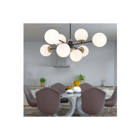 Apliqa 3917-08-BL-FR Beria 8'li Sıralı Eskitme Beyaz Camlı Modern Avize