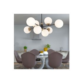 Apliqa 3917-08-BL-FR Beria 8'li Sıralı Eskitme Beyaz Camlı Modern Avize