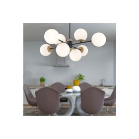 Apliqa 3917-08-BL-FR Beria 8'li Sıralı Eskitme Beyaz Camlı Modern Avize