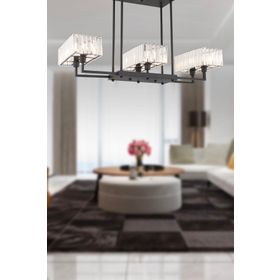 Apliqa 3929-06-BL Brambles 6'lı Siyah Kristalli Taşlı Modern Tasarım Kristal Salon Avize