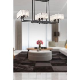 Apliqa 3929-06-BL Brambles 6'lı Siyah Kristalli Taşlı Modern Tasarım Kristal Salon Avize