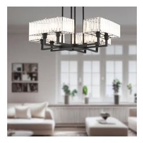 Apliqa 3929-08-BL Brambles 8'li Siyah Kristalli Taşlı Modern Tasarım Kristal Salon Avize