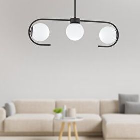 Apliqa 3948-03-BL Diaspor 3'lü Siyah Modern Sarkıt Retro Salon Avize