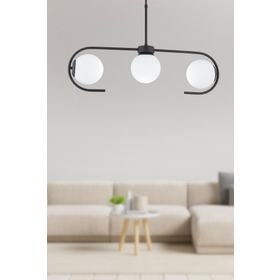 Apliqa 3948-03-BL Diaspor 3'lü Siyah Modern Sarkıt Retro Salon Avize