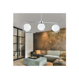 Apliqa 3948-03-CH Diaspor 3'lü Sıralı Krom Füme Camlı Modern Sarkıt Retro Salon Avize