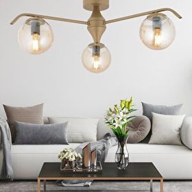 Apliqa 3948-03-FR Diaspor 3'lü Eskitme Modern Sarkıt Retro Salon Avize