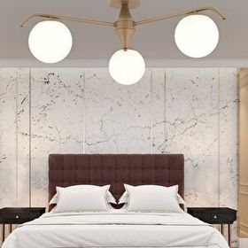 Apliqa 3948-03P-FR Diaspor 3'lü Yuvarlak Eskitme Beyaz Camlı Modern Plafonyer Retro Avize
