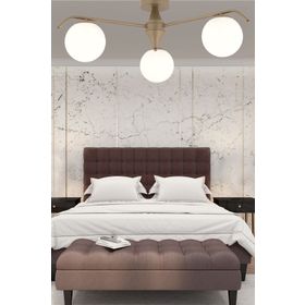 Apliqa 3948-03P-FR Diaspor 3'lü Yuvarlak Eskitme Beyaz Camlı Modern Plafonyer Retro Avize