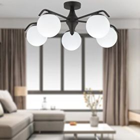 Apliqa 3948-05-BL Diaspor 5'li Siyah Modern Sarkıt Salon Avize