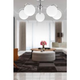 Apliqa 3948-05-CH Diaspor 5'li Krom Füme Camlı Modern Sarkıt Avize