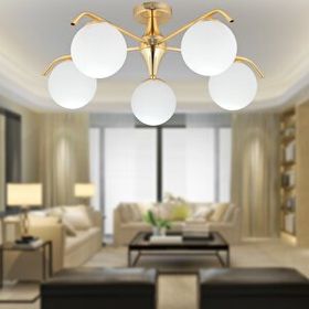 Apliqa 3948-05-GD Diaspor 5'li Gold Modern Sarkıt Retro Salon Avize