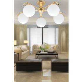 Apliqa 3948-05-GD Diaspor 5'li Gold Modern Sarkıt Retro Salon Avize