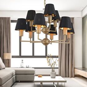 Apliqa 3955-09-FR-WH Ellery 9'lu Eskitme Beyaz Şapkalı Modern Plafonyer Retro Salon Avize