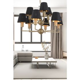 Apliqa 3955-09-FR-WH Ellery 9'lu Eskitme Beyaz Şapkalı Modern Plafonyer Retro Salon Avize