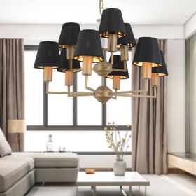 Apliqa 3955-09-FR-WH Ellery 9'lu Eskitme Beyaz Şapkalı Modern Plafonyer Retro Salon Avize
