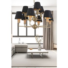 Apliqa 3955-09-FR-WH Ellery 9'lu Eskitme Beyaz Şapkalı Modern Plafonyer Retro Salon Avize
