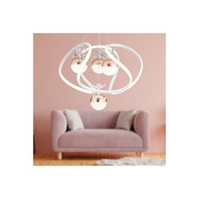 Apliqa 4044-04-WH-CU Balca 4'lü Beyaz Bakır 3 Renkli Ledli Led Avize