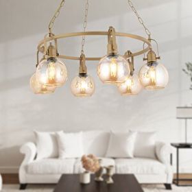 Apliqa 4103-03Y-FR Cherish 3'lü Yuvarlak Eskitme Bal Camlı Modern Oturma Odası Salon Avize