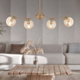 Apliqa 4104-04-FR-01 Germaine 4'lü Sıralı Eskitme Bal Camlı Modern Avize